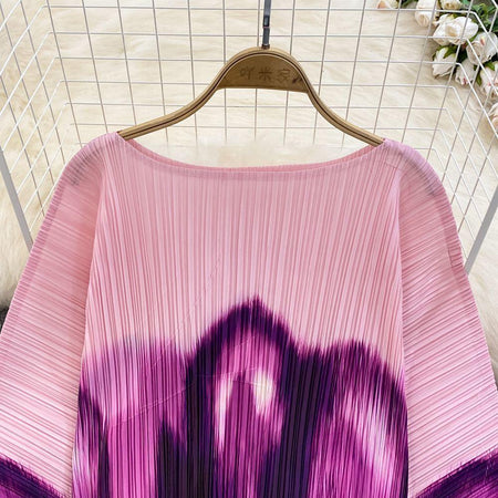 Arleth Crinkled Summer Coord - close-up of print detail, pink - Miss Mosa By Akanksha