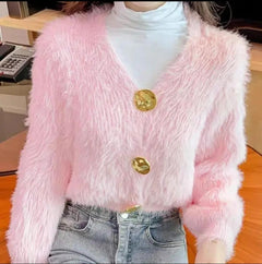 Arlo Cropped Jumpers - close-up shot on model, pink - Miss Mosa By Akanksha