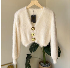 Arlo Cropped Jumpers - hanging product shot, cream - Miss Mosa By Akanksha