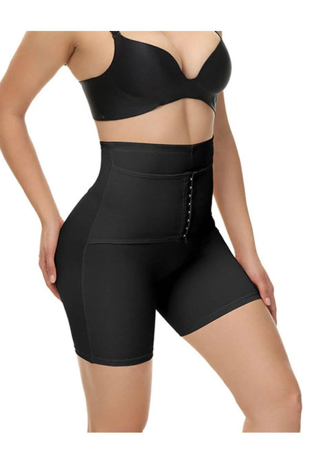 Aster Tummy Tucker Shapewear In Black - front shot on model, black - Miss Mosa By Akanksha