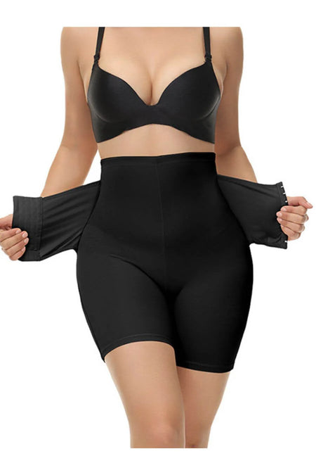 Aster Tummy Tucker Shapewear In Black - front shot on model, black - Miss Mosa By Akanksha