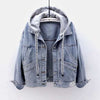 Athena Denim Jacket With Cap In Blue - XS