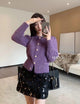 Audra Cute Woolen Sweater with Heart Detail - front shot on model, purple - Miss Mosa By Akanksha