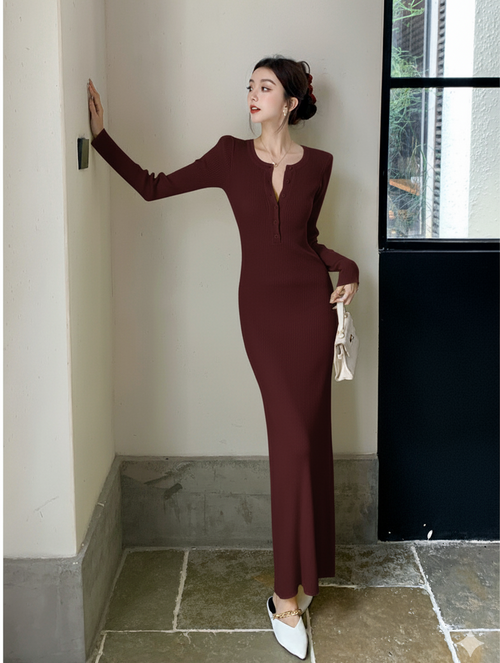 Aurora Premium Knitted Maxi Dress