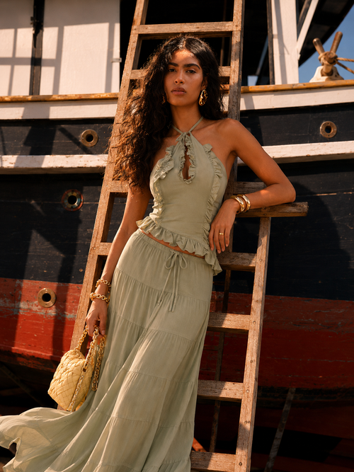 Aurore Halterneck Coord Skirt Set