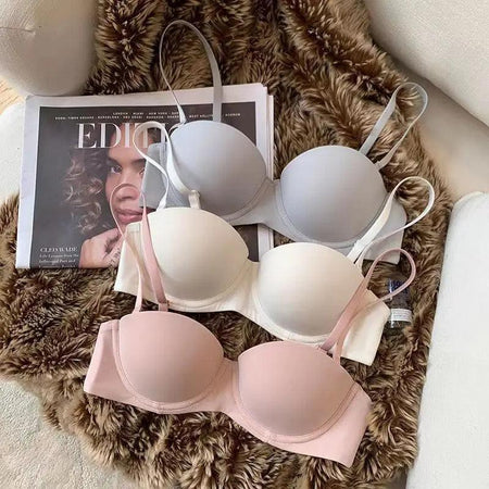 Austin Seamless Pushup Bralettes - styled flat-lay shot, multicolour - Miss Mosa By Akanksha