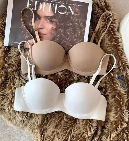Austin Seamless Pushup Bralettes - styled flat-lay shot, multicolour - Miss Mosa By Akanksha