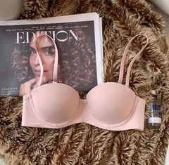 Austin Seamless Pushup Bralettes - styled flat-lay shot, pink - Miss Mosa By Akanksha
