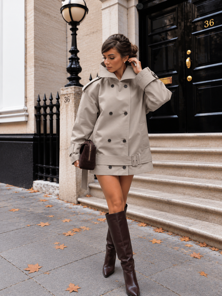 Darby Short Trench Coat With Belt