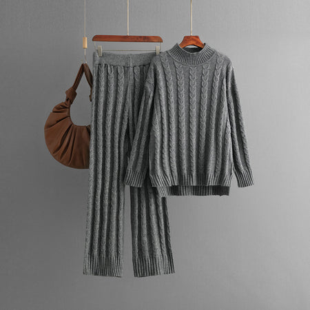 Avani Woolen Coord Set - flat-lay shot, grey - Miss Mosa By Akanksha