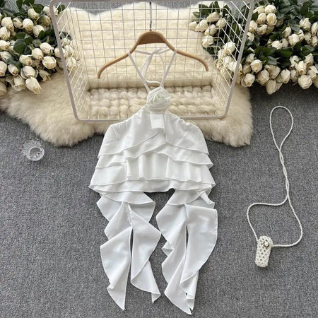 White - Sally Premium Rosette Blouse