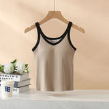 Bagatelle Tank Tops with Inbuilt Bra In Black