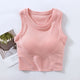Baco Tank Tops with Inbuilt Bra - flat-lay product shot, pink - Miss Mosa By Akanksha