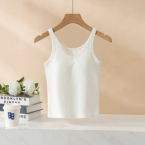 Bagatelle Tank Tops with Inbuilt Bra In White
