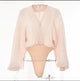 Barbero Ruched Bodysuits - front shot on mannequin, pink - Miss Mosa By Akanksha