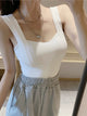 Basco Seamless Tank Tops with Inbuilt Bra - front shot on model, white - Miss Mosa By Akanksha