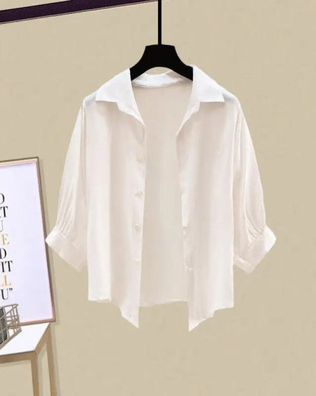 Bazooka Summer Coord Set of 3 - hanging product shot, white - Miss Mosa By Akanksha