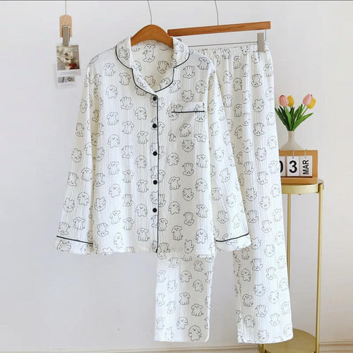 Becca Cotton Crepe Nightsuit In Off-White