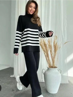 Becca Premium Winter Coords - Tracksuits - full-length front shot on model, black and white - Miss Mosa By Akanksha