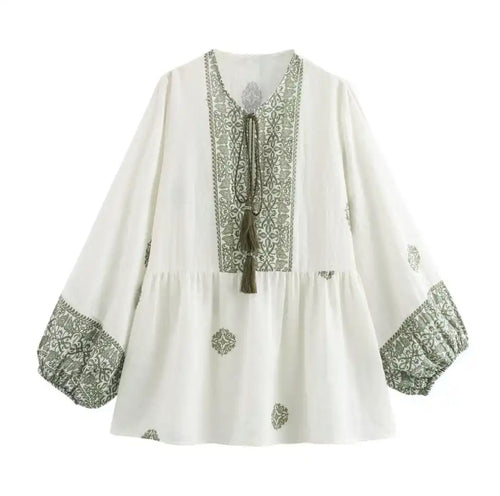 Bella Cotton Summer Top In Off-White