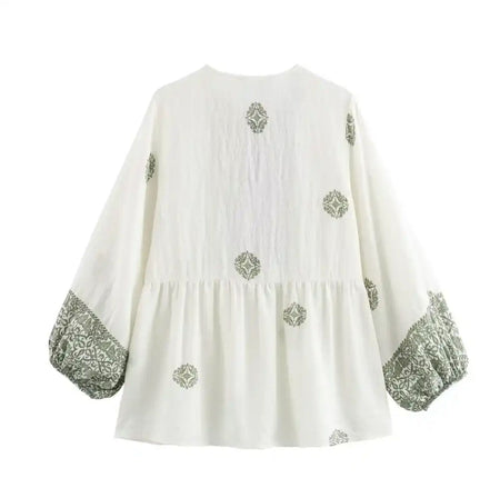Bella Cotton Summer Top In Off-White - back flat-lay product shot - Miss Mosa By Akanksha