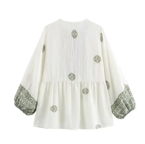 Bella Cotton Summer Top In Off-White