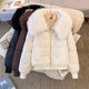 Bellamy Warm Parka Jacket with Fur - flat-lay shot with fur hood, cream - Miss Mosa By Akanksha