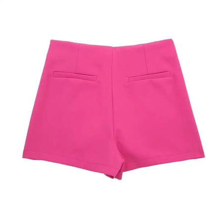 Benoite Skorts - back shot on hanger, pink - Miss Mosa By Akanksha
