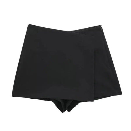 Benoite Skorts - flat-lay product shot, black - Miss Mosa By Akanksha