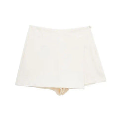 Benoite Skorts - flat-lay product shot, cream - Miss Mosa By Akanksha