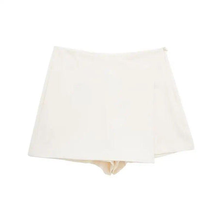 Benoite Skorts - flat-lay product shot, cream - Miss Mosa By Akanksha