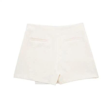 Benoite Skorts - back shot on hanger, cream - Miss Mosa By Akanksha