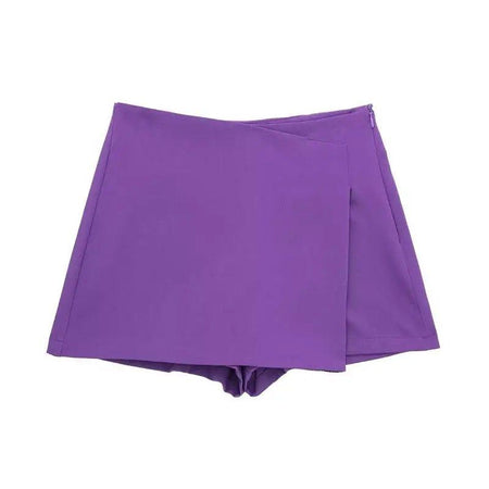 Benoite Skorts - flat-lay product shot, purple - Miss Mosa By Akanksha