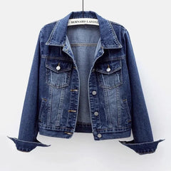 Bernard Classic Denim Jacket - front shot on hanger, blue - Miss Mosa By Akanksha