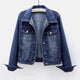Bernard Classic Denim Jacket - front shot on hanger, blue - Miss Mosa By Akanksha