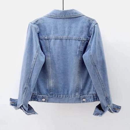 Bernard Classic Denim Jacket - back shot on hanger, light blue - Miss Mosa By Akanksha
