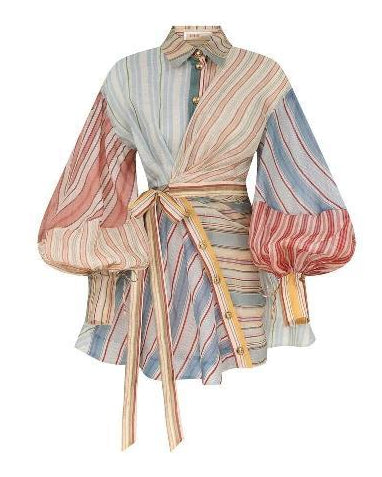 Beryl Striped Mini Dress With Top