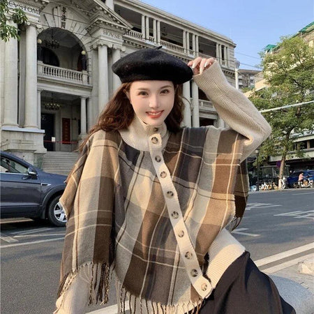 Betty Woolen Coord Set - front shot on model, brown - Miss Mosa By Akanksha