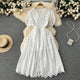 Beyza Cotton Midi Dress - styled flat-lay shot, white - Miss Mosa By Akanksha
