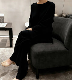 Bico Luxury Tracksets - side shot on model, black - Miss Mosa By Akanksha