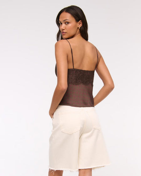 Birdie Lace Polka Top - back shot on model, brown - Miss Mosa By Akanksha