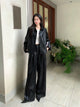 Biro Leather Premium Coord Set - 2 - full-length front shot on model, black - Miss Mosa By Akanksha