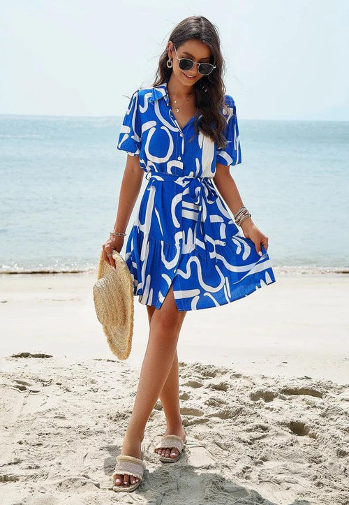 Bitsy Breezy Summer Dress in Blue
