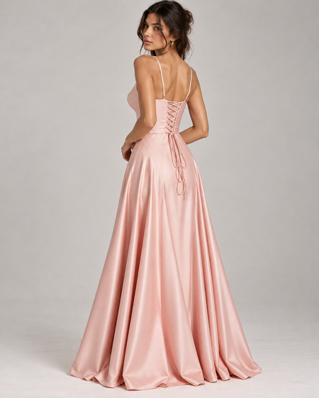 Holly Drop Waist Satin Maxi Dress