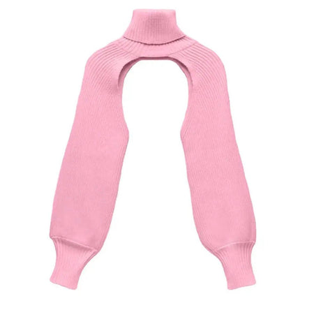 Blush Statement Cape Sweater In Pink - flat-lay product shot, pink - Miss Mosa By Akanksha