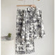 Bosco Premium Satin Nightsuit - front shot on hanger, black and white - Miss Mosa By Akanksha