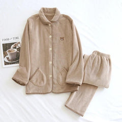Branny Winter Warm Nightsuit - flat-lay product shot, brown - Miss Mosa By Akanksha