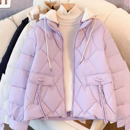 Brett Warm Parka Jacket - flat-lay shot of jacket, lilac - Miss Mosa By Akanksha