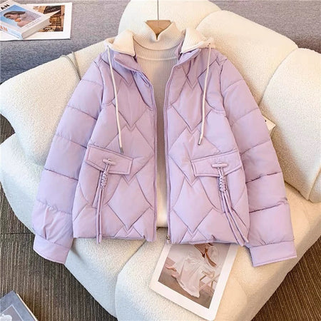 Brett Warm Parka Jacket - flat-lay shot of jacket, lilac - Miss Mosa By Akanksha
