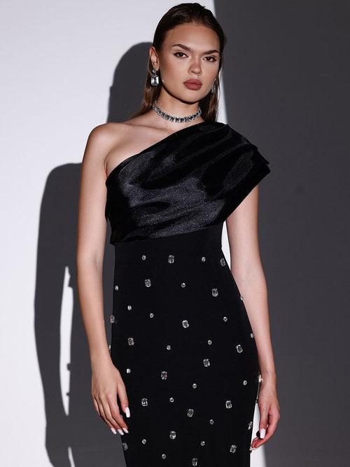 Brooke One Shoulder Embellished Dress